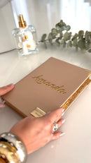 Combo Bíblia Courino Nude com Nome Vazado Dourado + Placa Média + Cartela de Índices