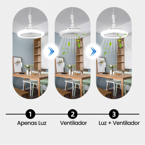 Ventilador de Teto com Luminária - Silenciosa Potente e Moderna