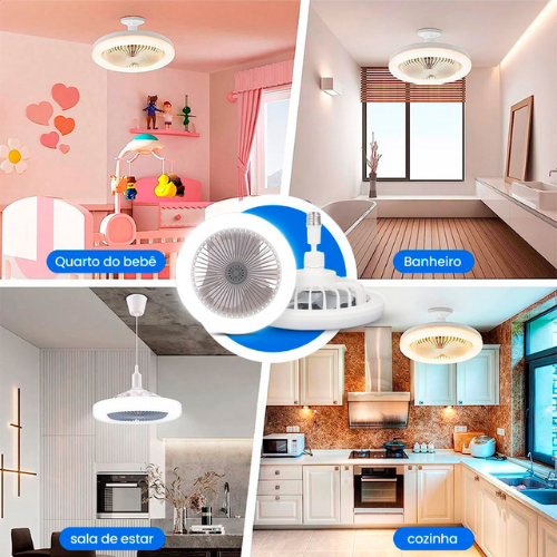 Ventilador de Teto com Luminária - Silenciosa Potente e Moderna