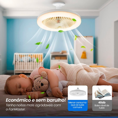 Ventilador de Teto com Luminária - Silenciosa Potente e Moderna